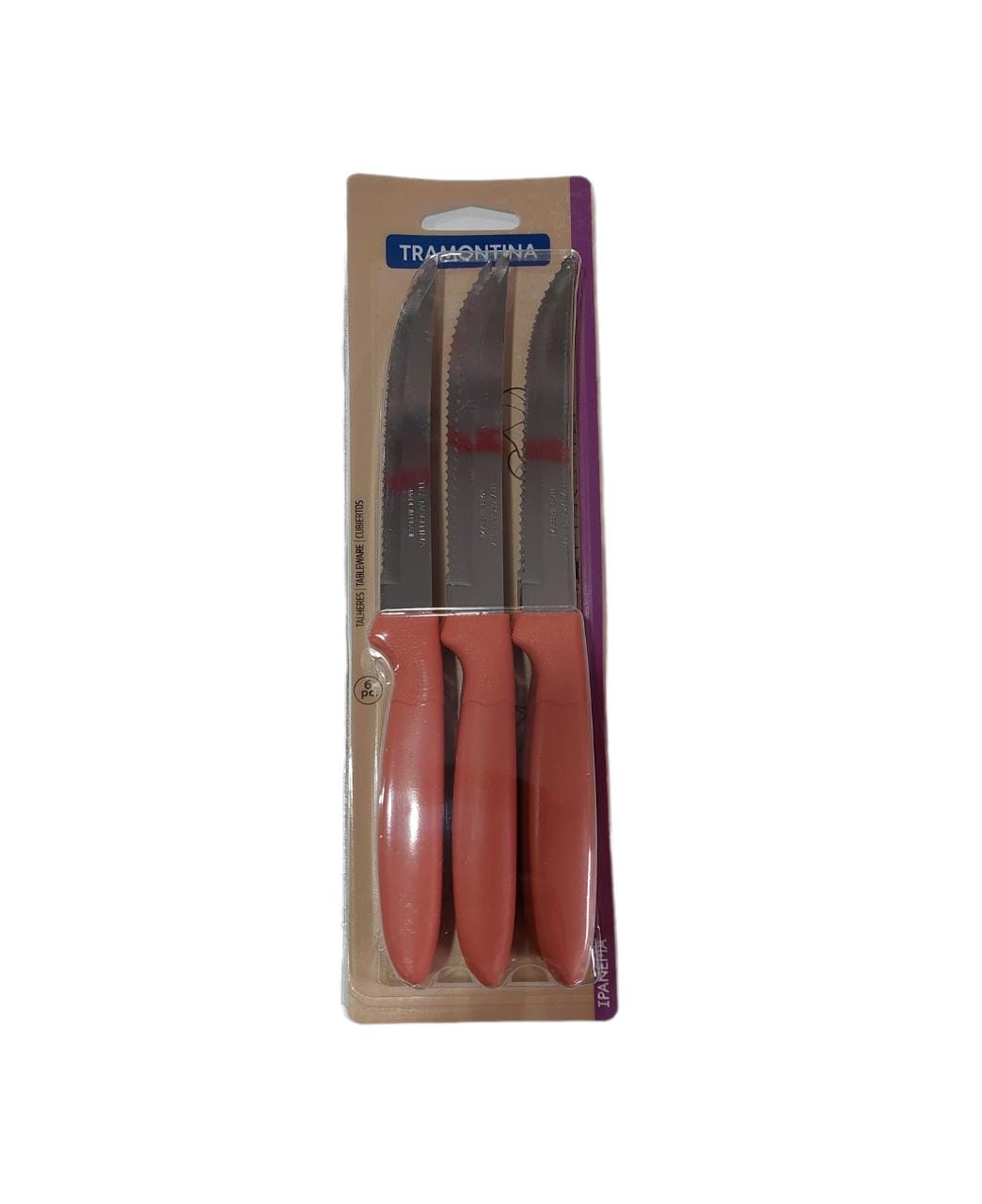 Cuchillo Ipanema set x6 salmon  Tramontina 