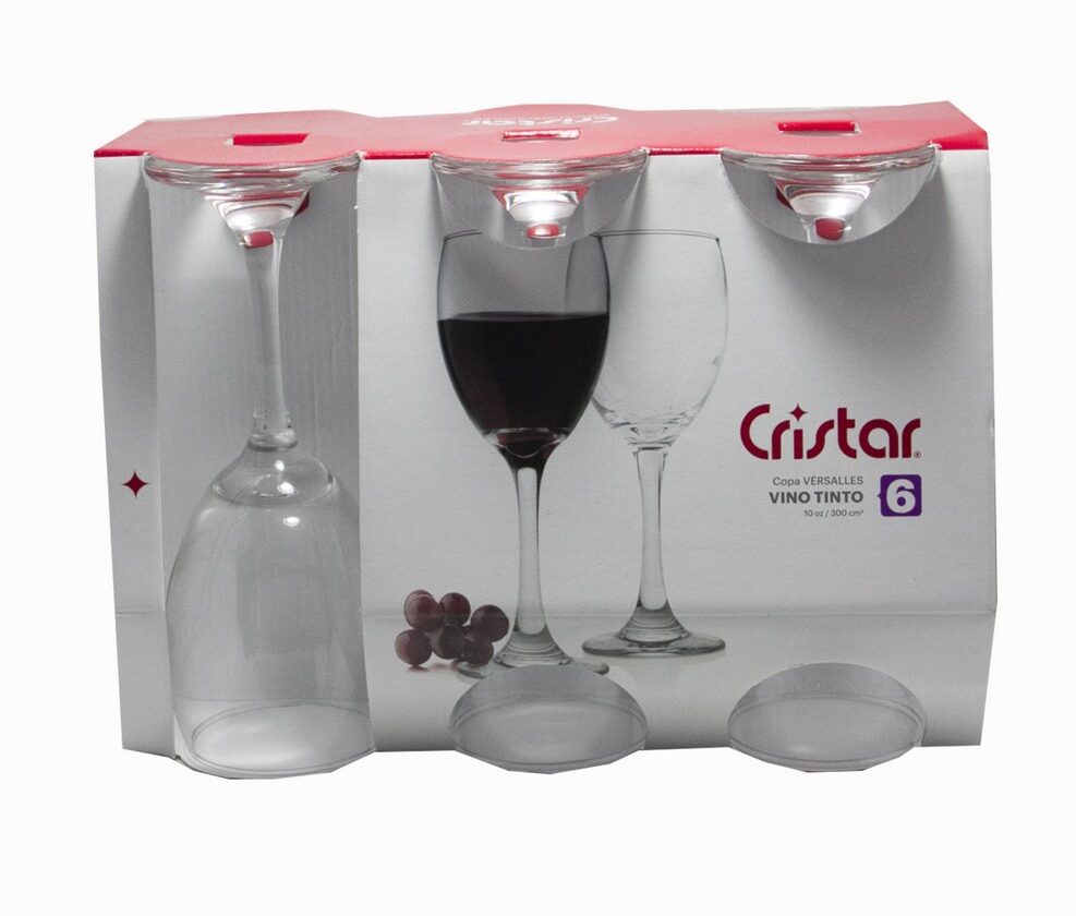 Copa de vino pack x6 cristar