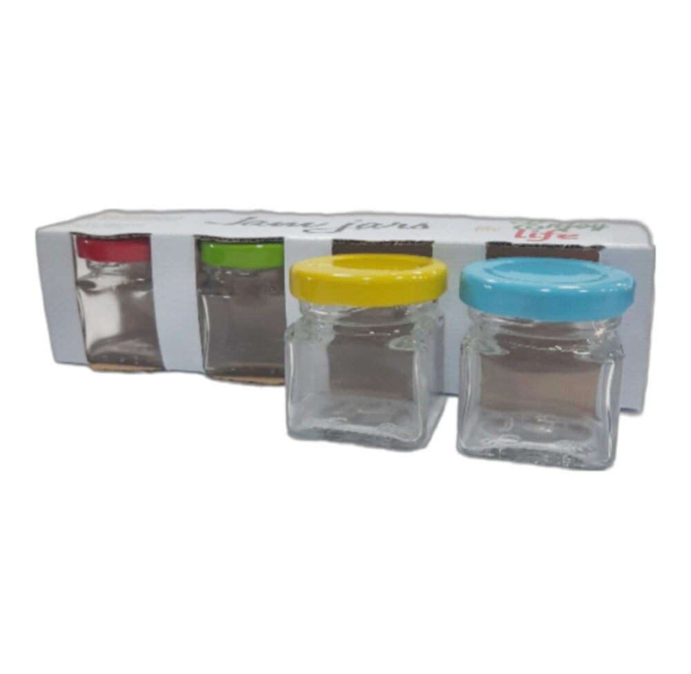 Frascos/Especieros x4 en caja  Vidrio  5x4cm