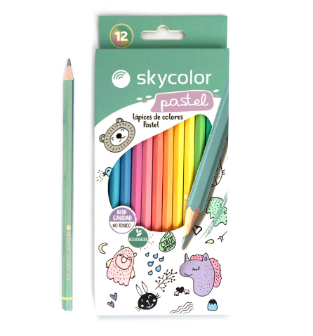 LAPICES de Colores X 12 UNIDADES Pastel Skycolor