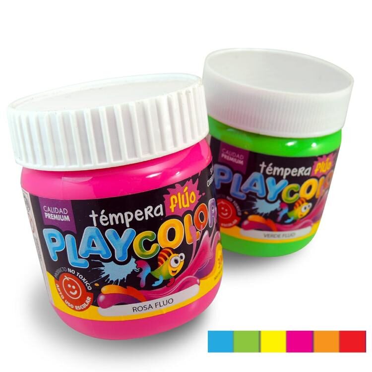 TEMPERA POTE 300 GR FLUO VARIOS COLORES PLAYCOLOR