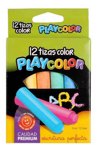 Tiza x 12 unidades colores surtidos Playcolor 