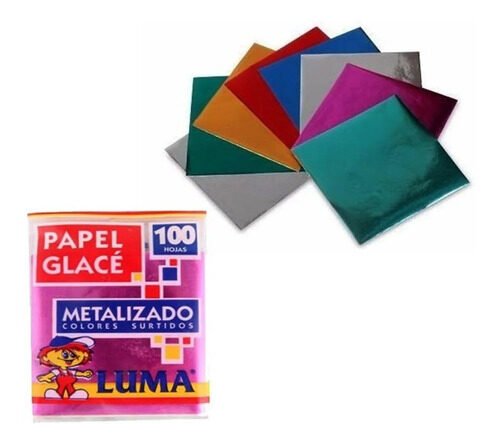 Papel Glace Metalizado x 100 unidades