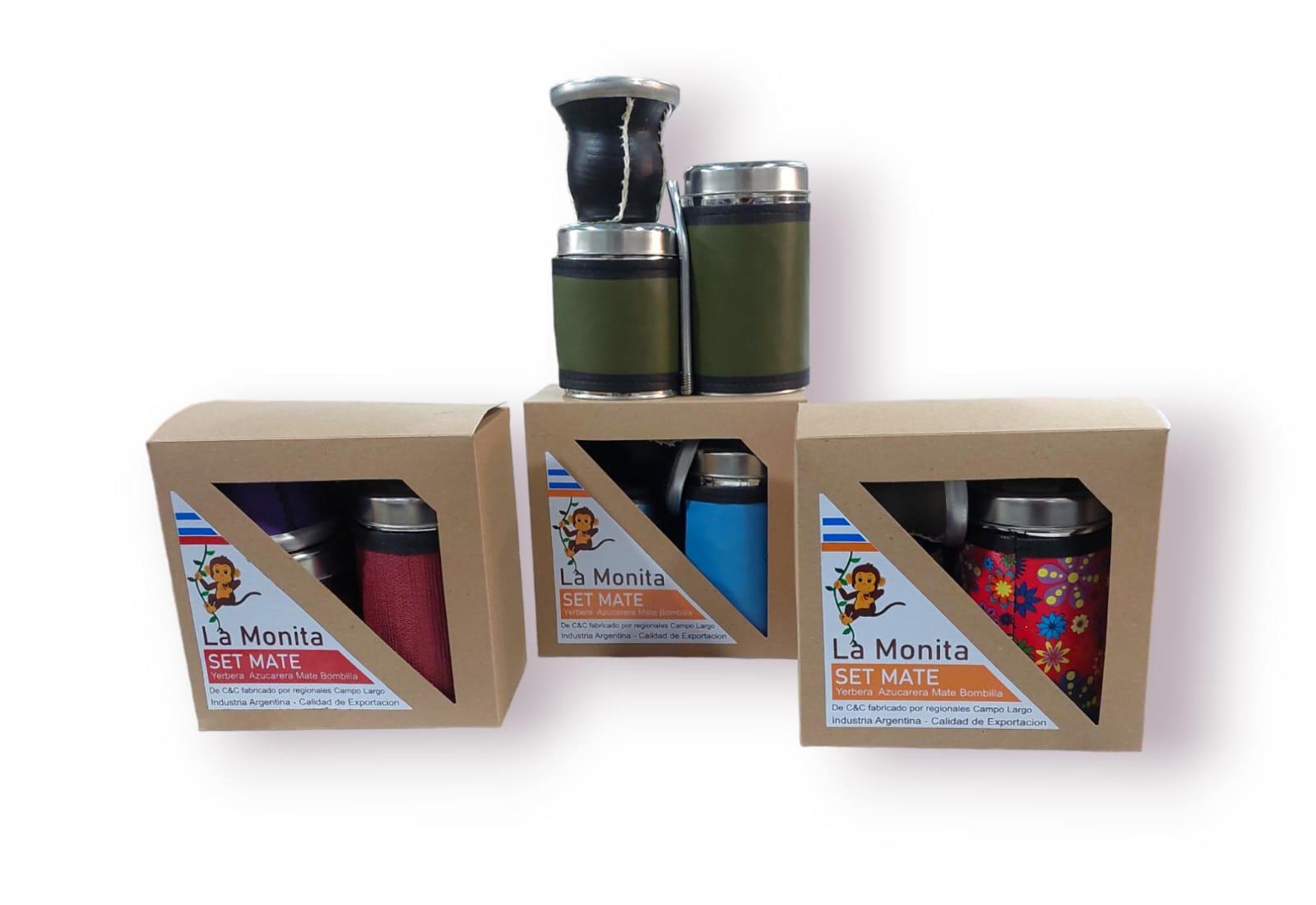 SET MATERO X4 - YERBERO+AZUCARERO+MATE+BOMBILLA