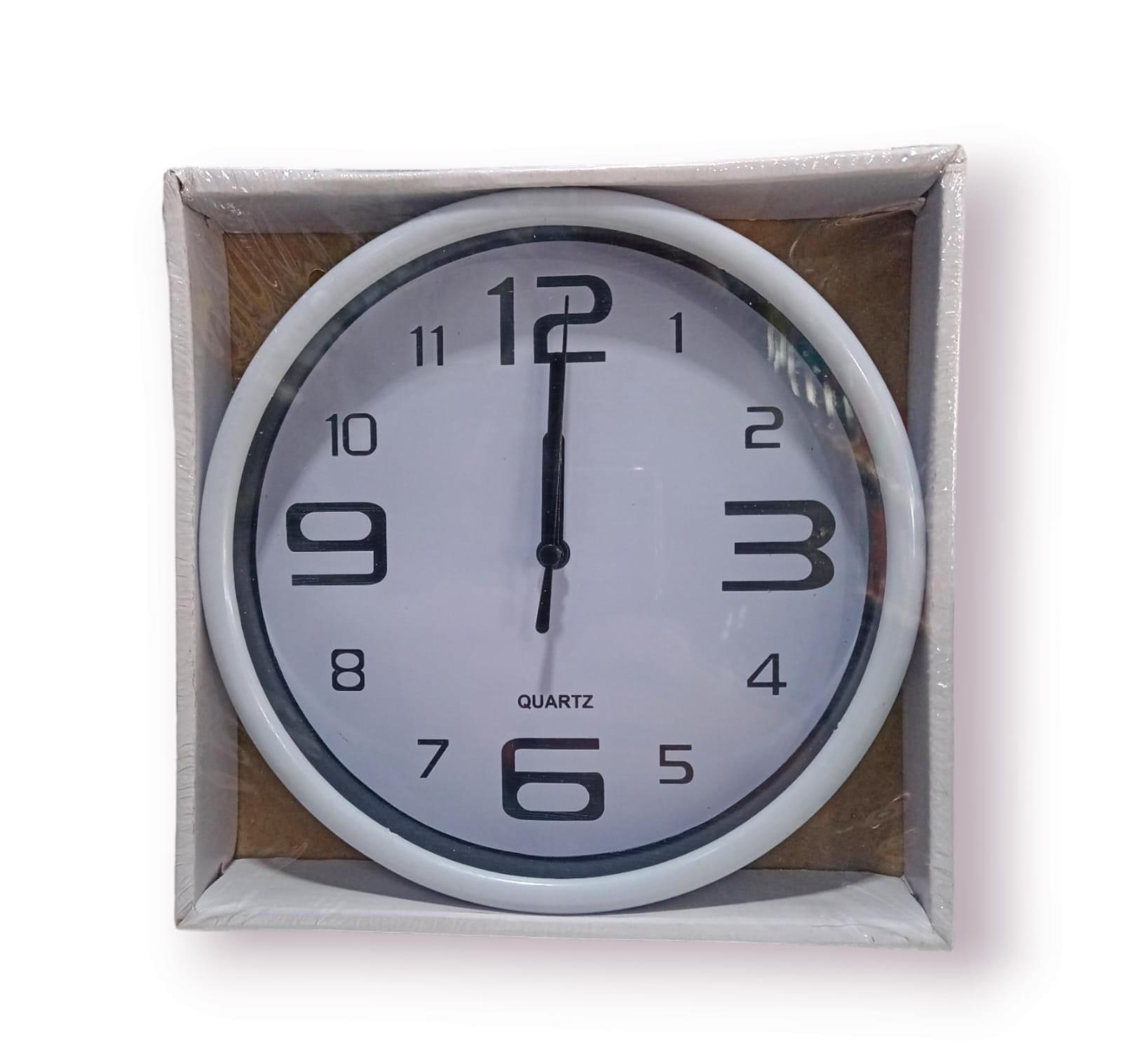 RELOJ DE PARED- MARCO REDONDO - EN CAJA- 4X19CM