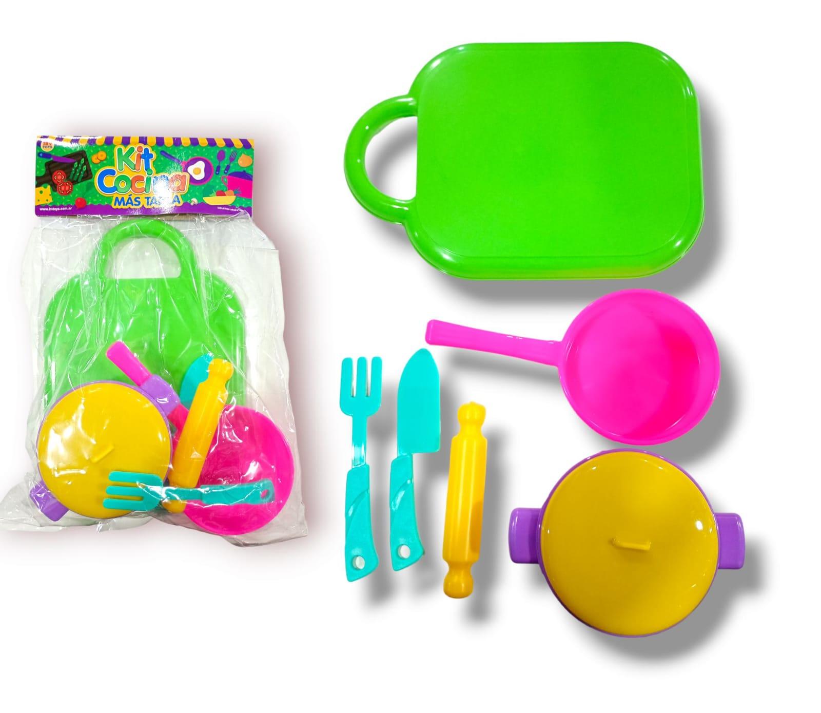 KIT DE COCINA + TABLA EN BOLSA- 7 PIEZAS- 20X29CM