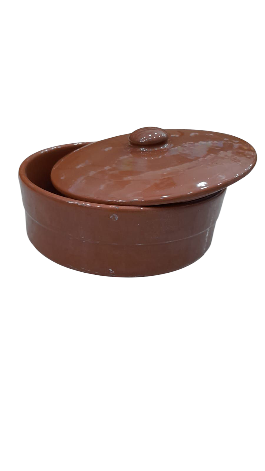 CACEROLA CERAMICA ESMALTADA N*22 CON TAPA COLOR LADRILLO
