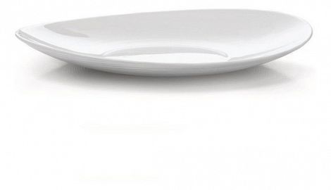BANDEJA OVALADA OPALINA LINEA BLANCO 30CM