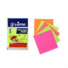 Papel Glace Fluo x 5 unidades